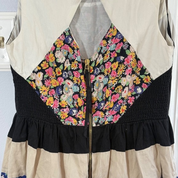 Anthropologie Leifnotes Sz 8 Ivete Floral Dress Patchwork Tulled Summer Boho - Picture 3 of 7